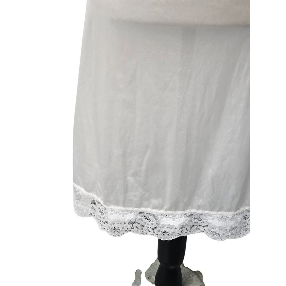 Vtg Sliperfection Womens Babydoll Midi Slip Dress Size M 38 Satin Lace - Picture 3 of 9